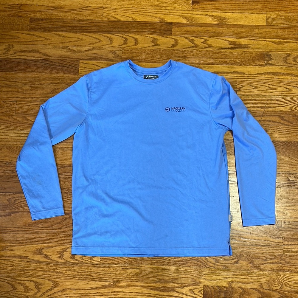 Magellan Outdoors Sky Blue Crew Neck Shirt